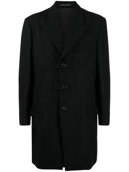 Yohji Yamamoto шерстяное пальто, черный