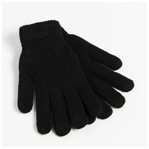 Перчатки мужские двойные, цвет чёрный, размер 8-9 (20-24)(12 шт.)