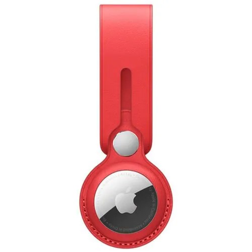 Кожанный брелок-подвеска для AirTag Leather Loop Red