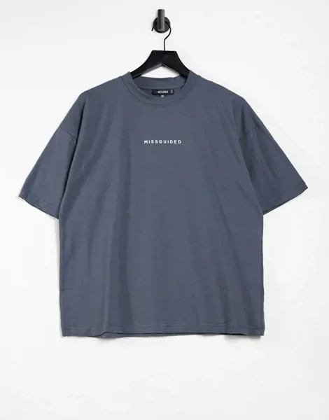 Серая oversized-футболка Missguided-Серый