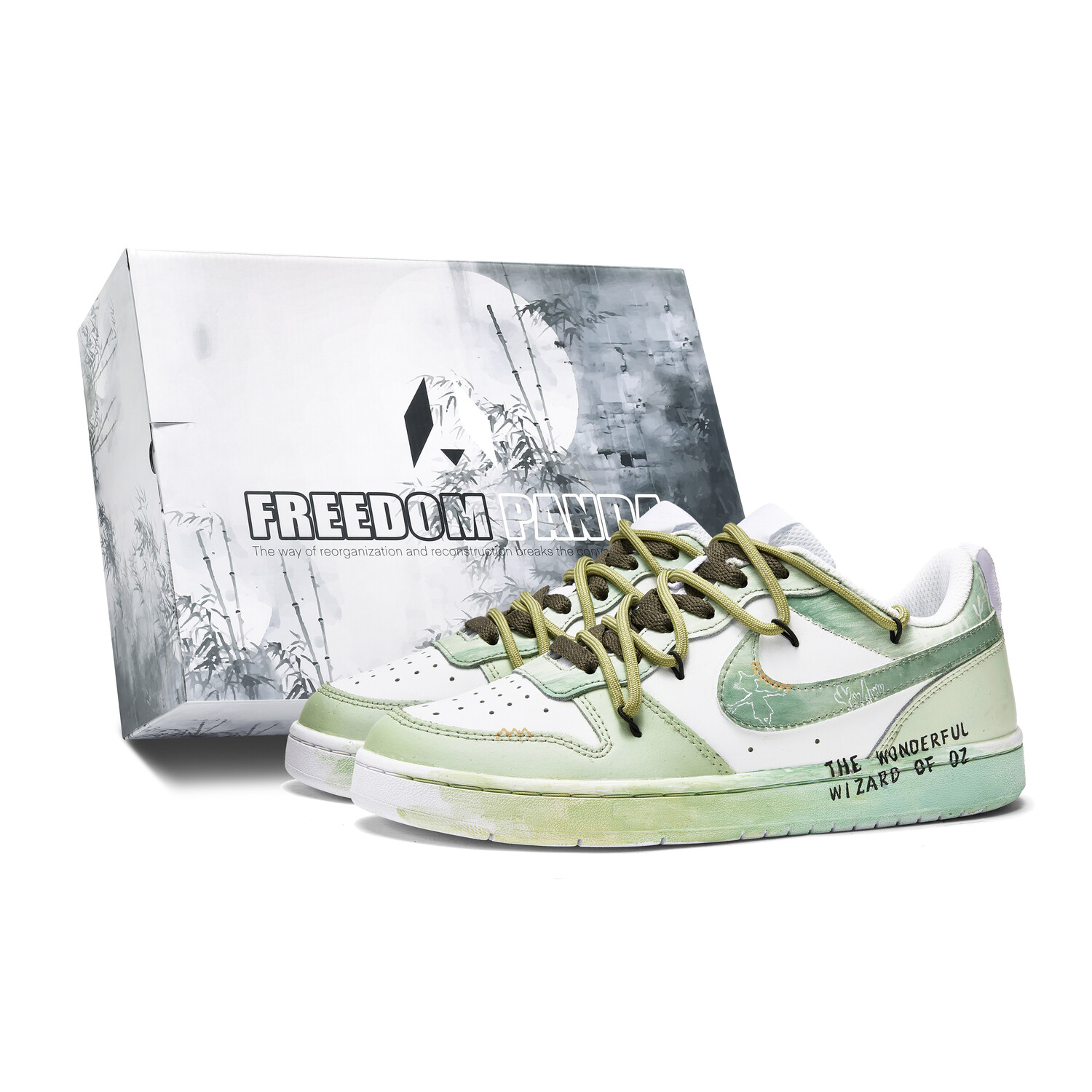 Кроссовки Nike Court Borough Skateboarding Shoes Women's Low-top White/green, зеленый