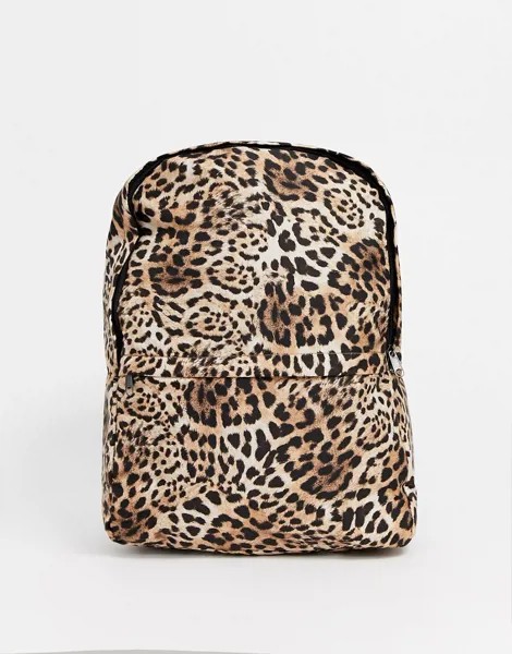 Рюкзак с леопардовым принтом ASOS DESIGN-Мульти