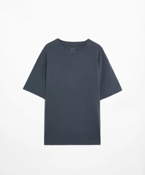 Футболка Oysho Short Sleeve Cotton Blend, темно-серый