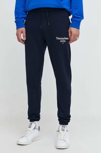 Хлопковые спортивные штаны Tommy Jeans, темно-синий
