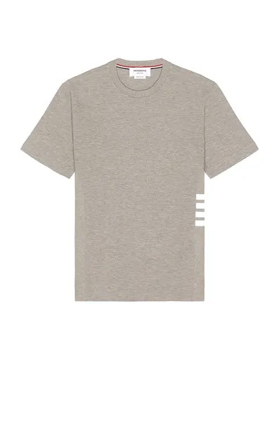 Футболка Thom Browne 4 Bar Short Sleeve Cuff, цвет Light Grey