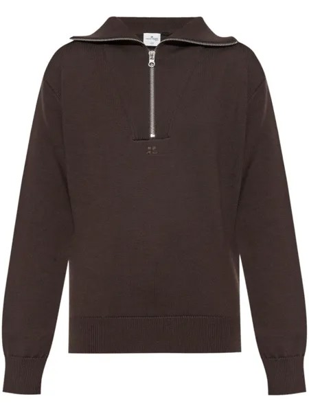 Courrèges шерстяной джемпер Trucker, коричневый