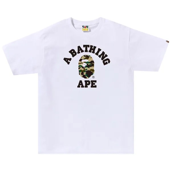 Футболка BAPE 1st Camo College, Белый/Желтый