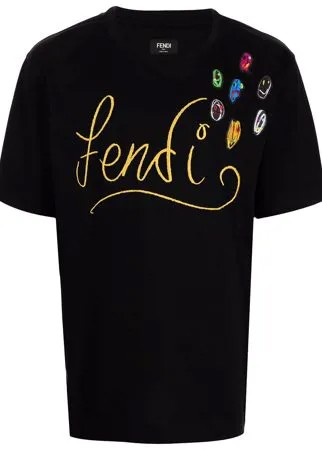 Fendi футболка с логотипом из коллаборации с Noel Fielding