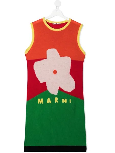 Marni Kids платье вязки интарсия без рукавов