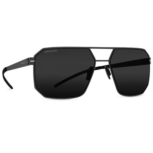 Солнцезащитные очки Gresso, квадратные, поляризационные, с защитой от УФ, для мужчин, черный