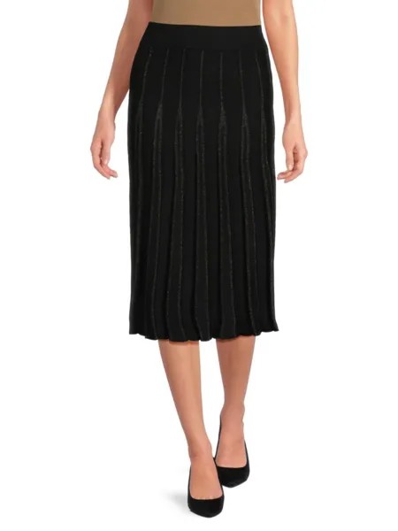 Плиссированная юбка-миди Saks Fifth Avenue, цвет Black Gunmetal