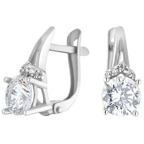 Серьги Ювелир Карат, серебро, 925 проба, фианит, серебряный