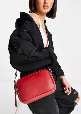 Красная кожаная сумка через плечо Paul Costelloe-Красный
