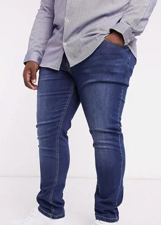 Зауженные эластичные джинсы выбеленного темно-синего цвета Duke-Синий