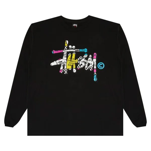 Лонгслив Stussy Gear Script Tee 'Black', черный