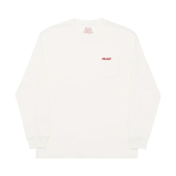 Лонгслив Palace Classic Pocket Long-Sleeve 'White', белый