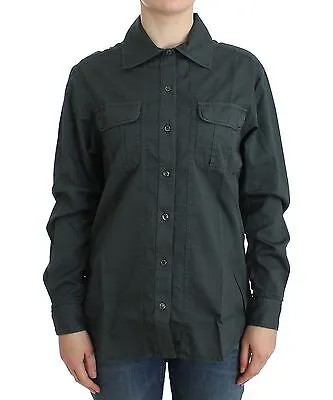 Рубашка JUST CAVALLI Серая, на пуговицах с длинным рукавом, 100% хлопок IT40/US6 Рекомендуемая розничная цена 250 долларов США