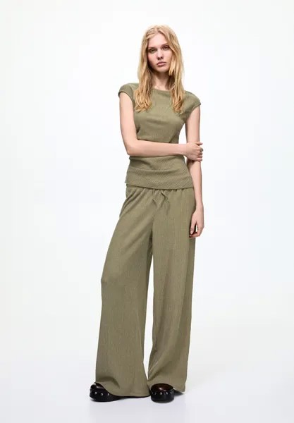 Блуза GATHERED SLEEVELESS PULL&BEAR, хаки