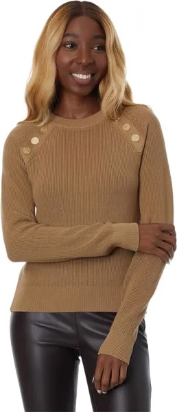 Свитер Easy Raglan Snap Shakr MICHAEL Michael Kors, цвет Dark Camel