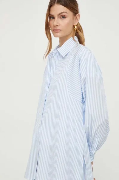 Хлопчатобумажная рубашка Weekend Max Mara, синий