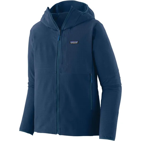Флисовая куртка r1 techface с капюшоном Patagonia, синий