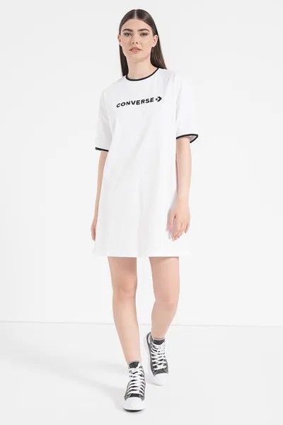Платье-Футболка Wordmark с заниженными рукавами Converse, черный