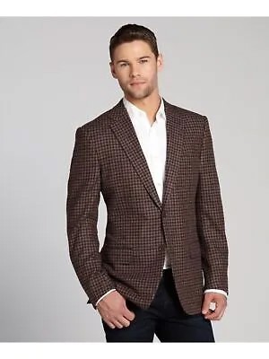 Z ZEGNA Мужской коричневый однобортный спортивный пиджак в клетку 48C