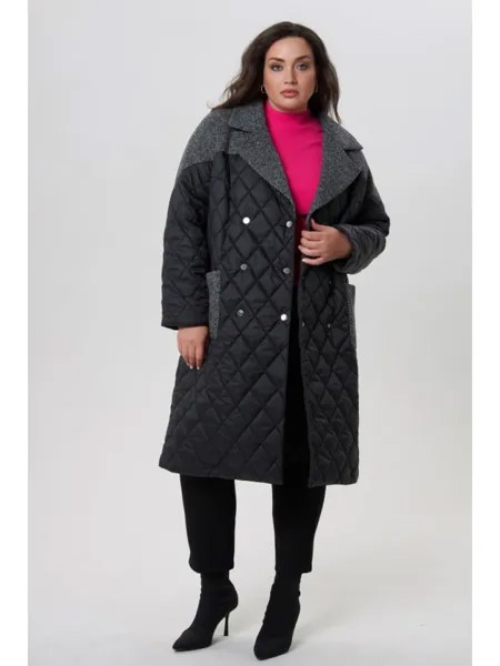 Верхняя одежда Черное стёганное пальто арт.3580