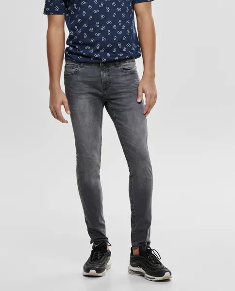 Узкие серые мужские джинсы Only & Sons Only & Sons, серый