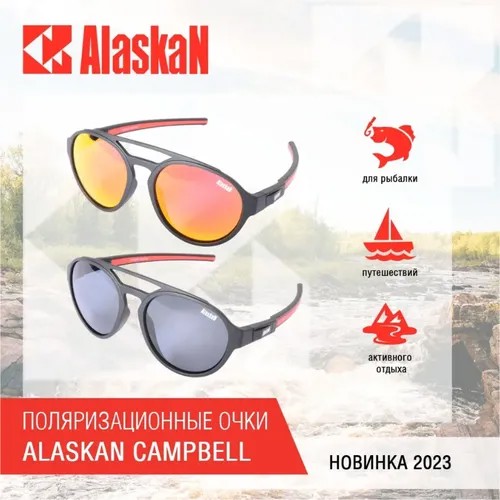 Солнцезащитные очки Alaskan, серый, черный