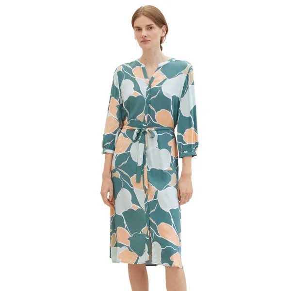 Платье Tom Tailor Printed With Belt, Разноцветный