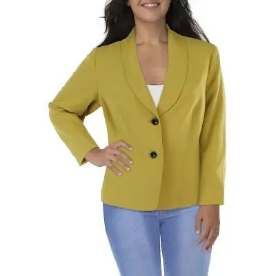 Le Suit Женский желтый пиджак с шалевым воротником и двумя пуговицами плюс 20 Вт BHFO 7087