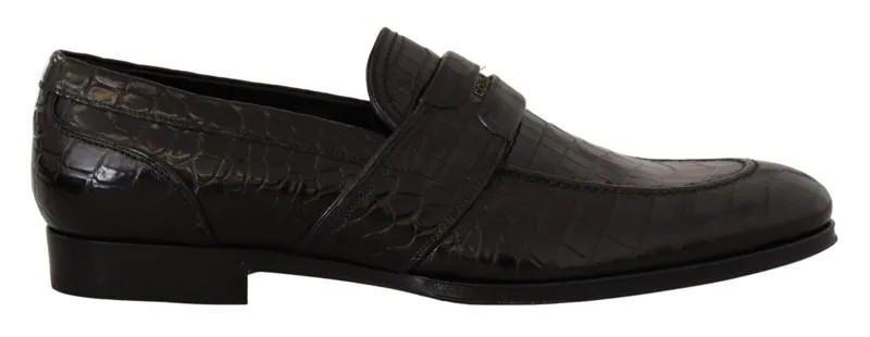 DOLCE - GABBANA Обувь Мокасины Черные слипоны из крокодиловой кожи EU44/US11 $5400
