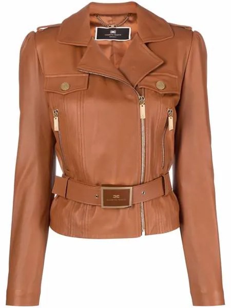 Elisabetta Franchi кожаная куртка с поясом
