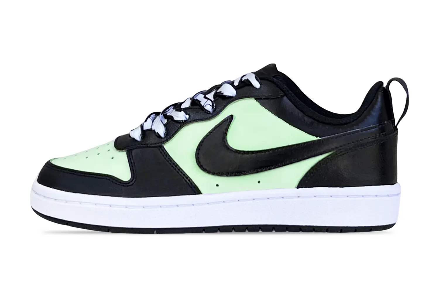 Кроссовки Nike Court Borough Skateboarding Shoes Women's Low-top Black/green, светло-зеленый