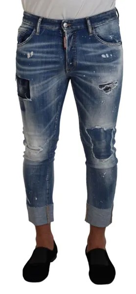Джинсы DSQUARED2 синие, потертые, рваные, скинни, мужские повседневные джинсы IT48/W34/M 800 долларов США