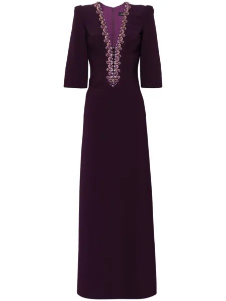 Jenny Packham платье Rive Gauche с кристаллами, фиолетовый
