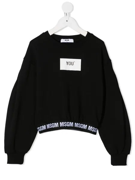 MSGM Kids футболка с графичным принтом и круглым вырезом