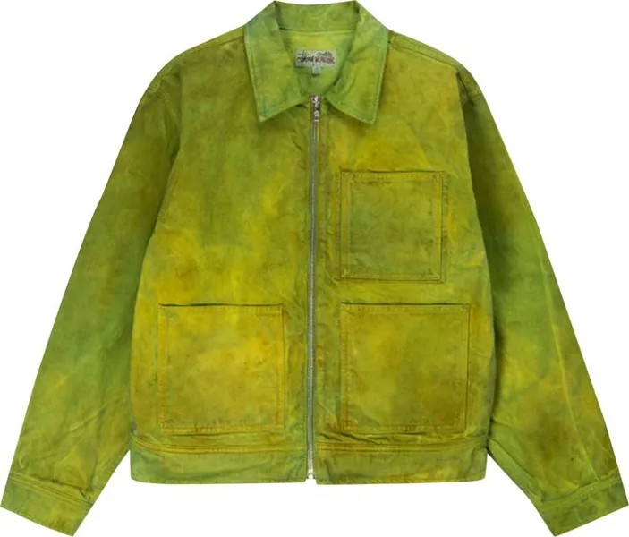 Куртка Stussy Wonderland Hand-Dyed Work Jacket 'Green', зеленый