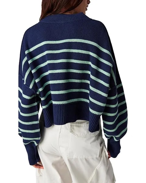 Свитер Free People Stripe Easy Street Crop Pullover, цвет Navy Combo