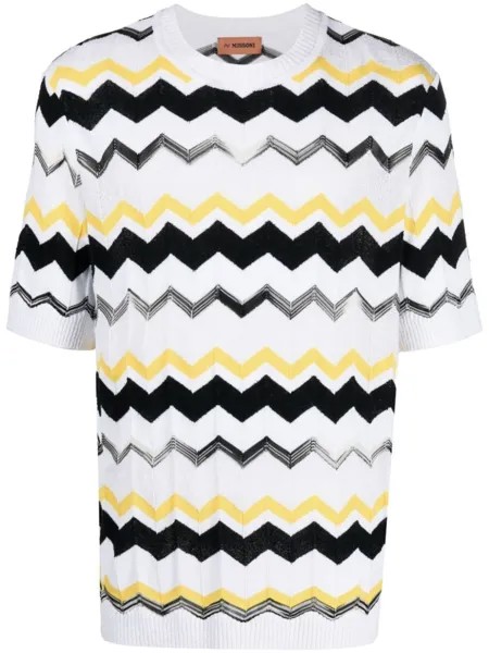 Missoni футболка с узором зигзаг, белый