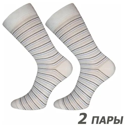 Носки Master-Pro, 2 пары, размер 25, белый, голубой, серый