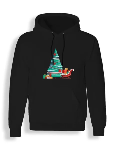 Худи унисекс Каждому Своё Merry Christmas/Рождество/Новый год NY58 черное XL