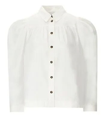 Белая поплиновая рубашка Ganni для женщин