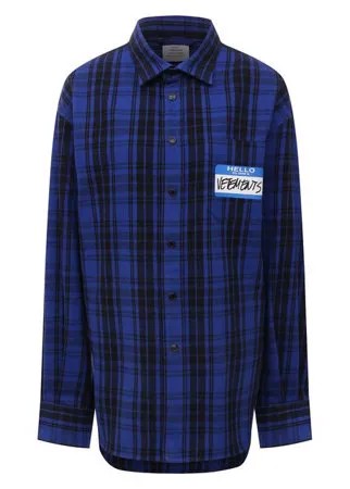 Рубашка из хлопка и вискозы VETEMENTS
