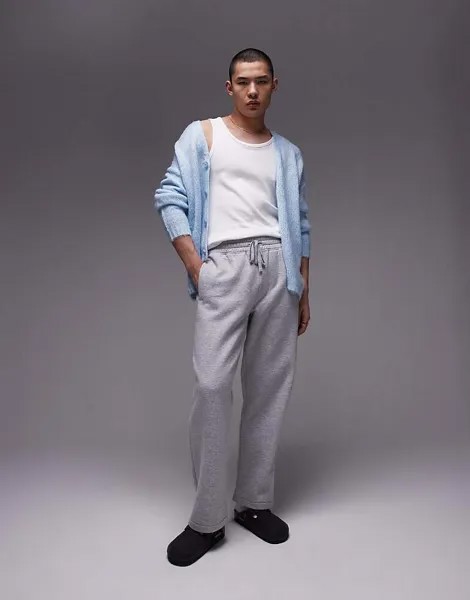 Светло-серые джоггеры прямого кроя Topman