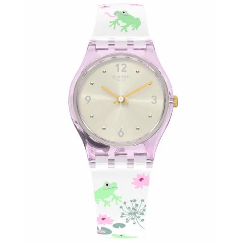 Наручные часы swatch, розовый, белый