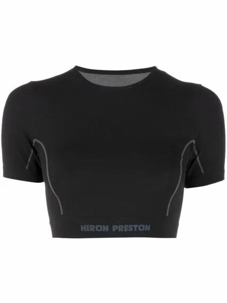 Heron Preston укороченный топ с логотипом, черный