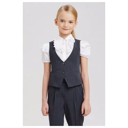 Классический приталенный жилет, Silver Spoon School, SSFSG-029-23301-802, Размер 122, Цвет Серый