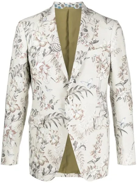 ETRO однобортный пиджак с цветочным принтом